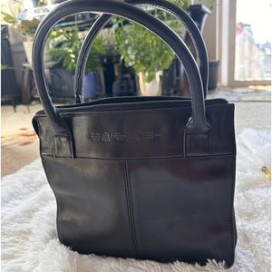 Fossil vintage tote black leather pre-owned